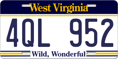 WV license plate 4QL952