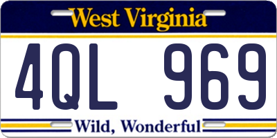 WV license plate 4QL969