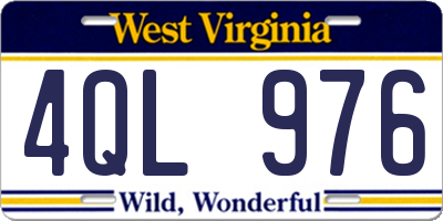 WV license plate 4QL976