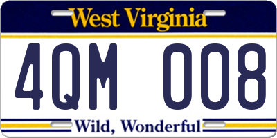 WV license plate 4QM008