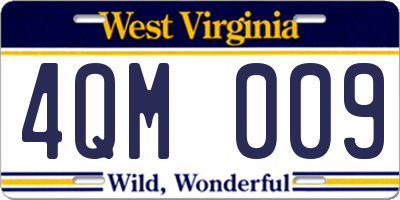 WV license plate 4QM009