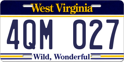 WV license plate 4QM027