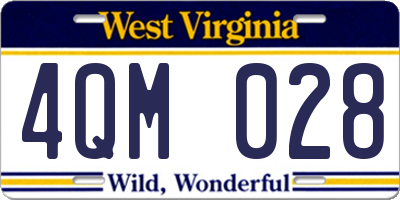 WV license plate 4QM028
