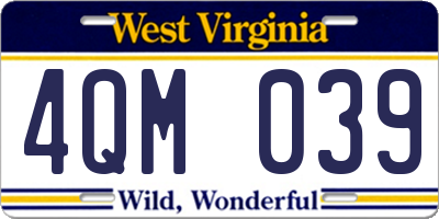 WV license plate 4QM039