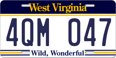 WV license plate 4QM047