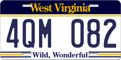 WV license plate 4QM082