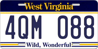 WV license plate 4QM088