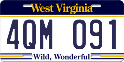 WV license plate 4QM091