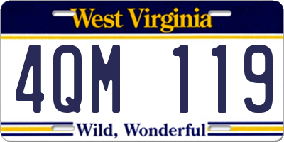 WV license plate 4QM119