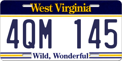 WV license plate 4QM145