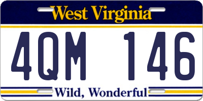 WV license plate 4QM146