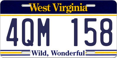 WV license plate 4QM158