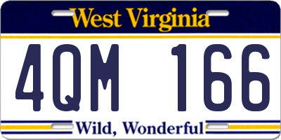 WV license plate 4QM166