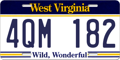 WV license plate 4QM182