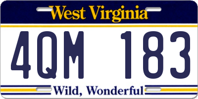 WV license plate 4QM183