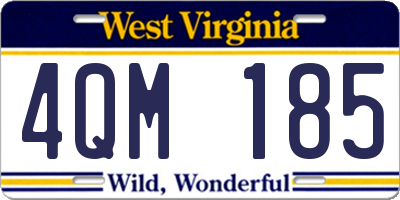 WV license plate 4QM185