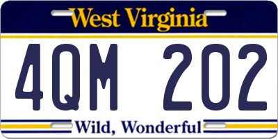 WV license plate 4QM202