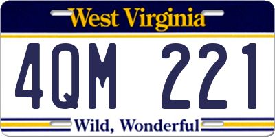 WV license plate 4QM221