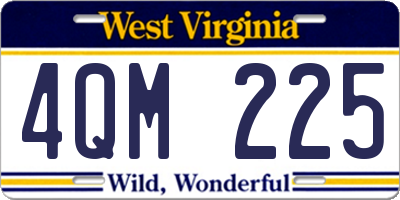 WV license plate 4QM225