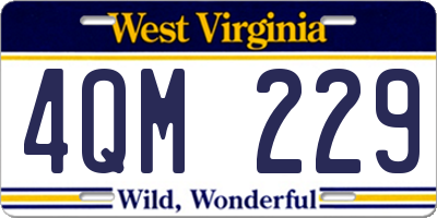 WV license plate 4QM229