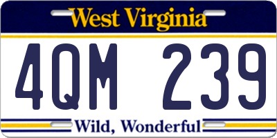 WV license plate 4QM239