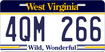 WV license plate 4QM266