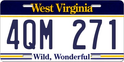 WV license plate 4QM271