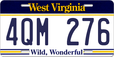 WV license plate 4QM276
