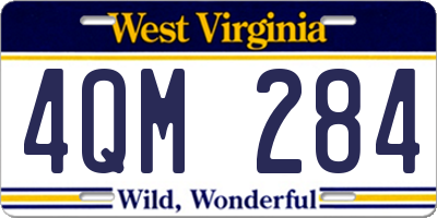 WV license plate 4QM284