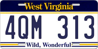 WV license plate 4QM313