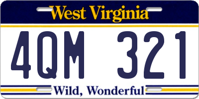 WV license plate 4QM321