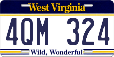 WV license plate 4QM324