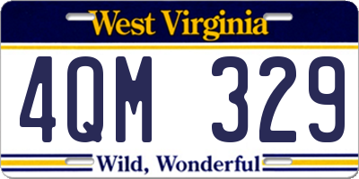 WV license plate 4QM329