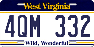 WV license plate 4QM332
