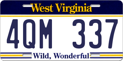 WV license plate 4QM337