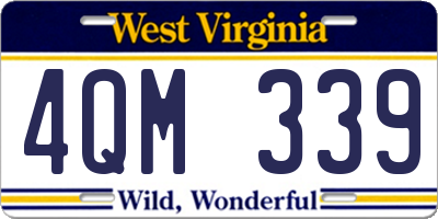 WV license plate 4QM339
