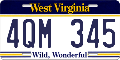 WV license plate 4QM345