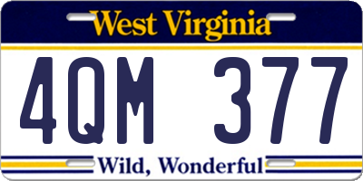 WV license plate 4QM377
