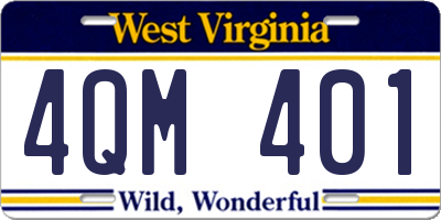 WV license plate 4QM401