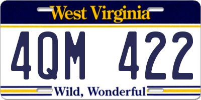 WV license plate 4QM422