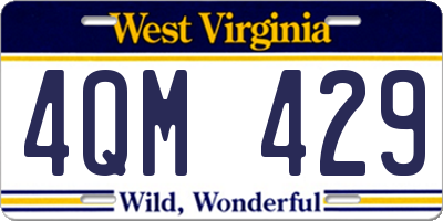 WV license plate 4QM429