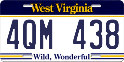 WV license plate 4QM438