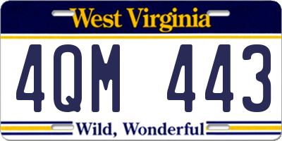 WV license plate 4QM443