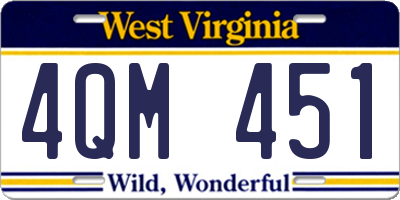 WV license plate 4QM451