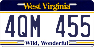 WV license plate 4QM455