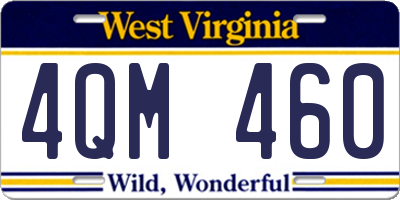 WV license plate 4QM460