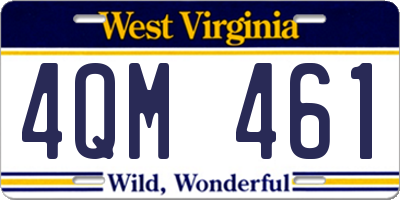 WV license plate 4QM461
