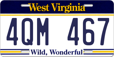 WV license plate 4QM467