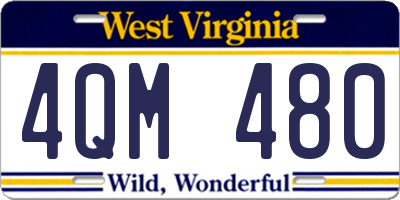 WV license plate 4QM480