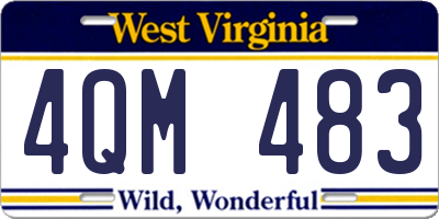 WV license plate 4QM483